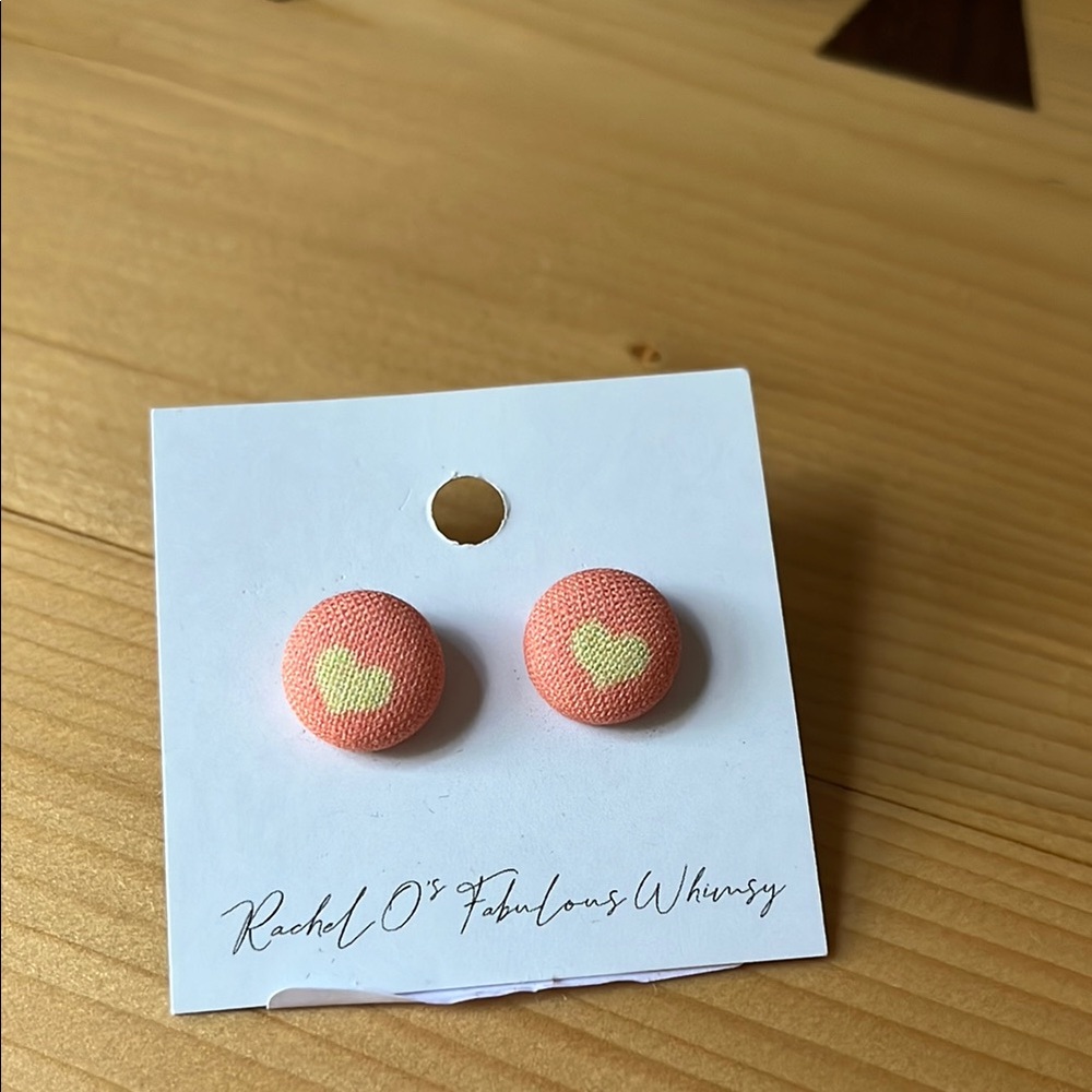 Pink Heart Stud Earrings